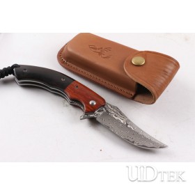 Mild Deer VG10 Damascus folding knife with ebony handle UD404894